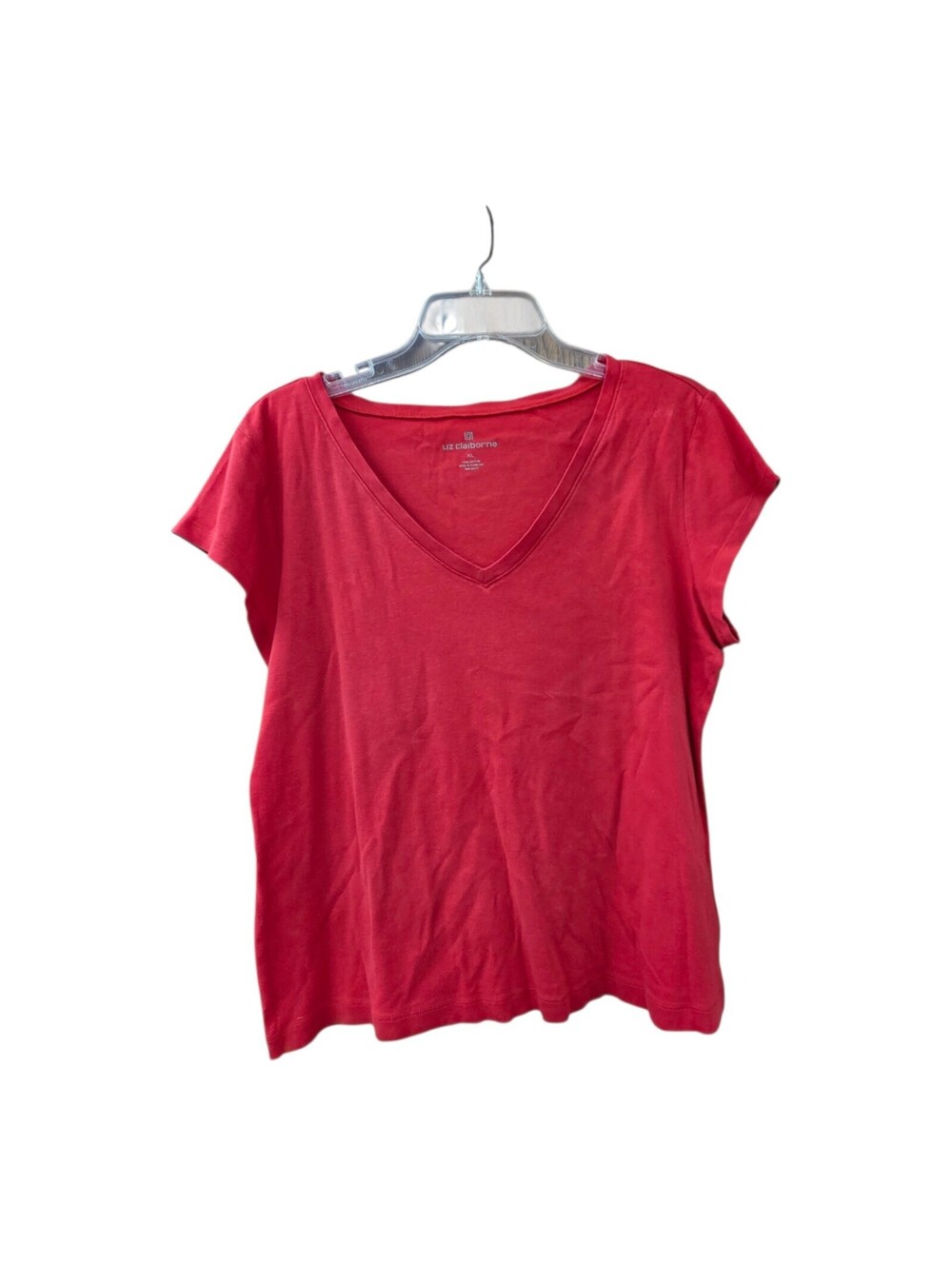 Liz claiborne red tshirt shortsleeve women spring summer